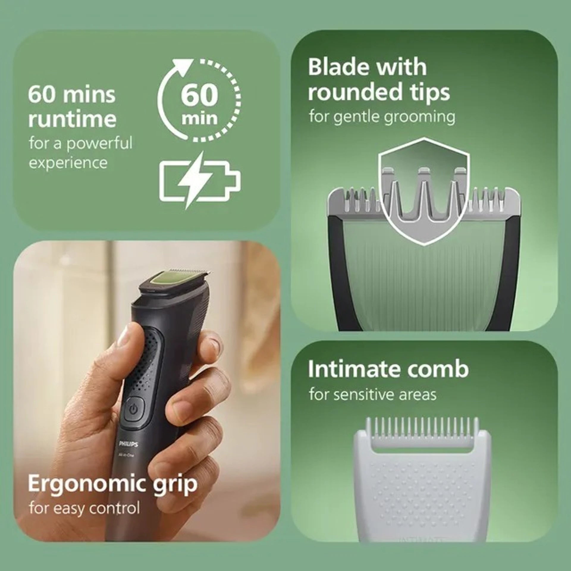 PHILIPS MG3917 Body Groomer 60 min Runtime 6 Length Settings