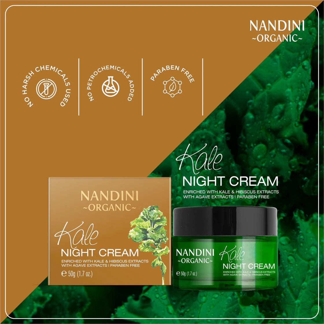 Nandini Organic Kale Night Cream, With Kale & Hibiscus Extracts, Deeply Detoxifies skin