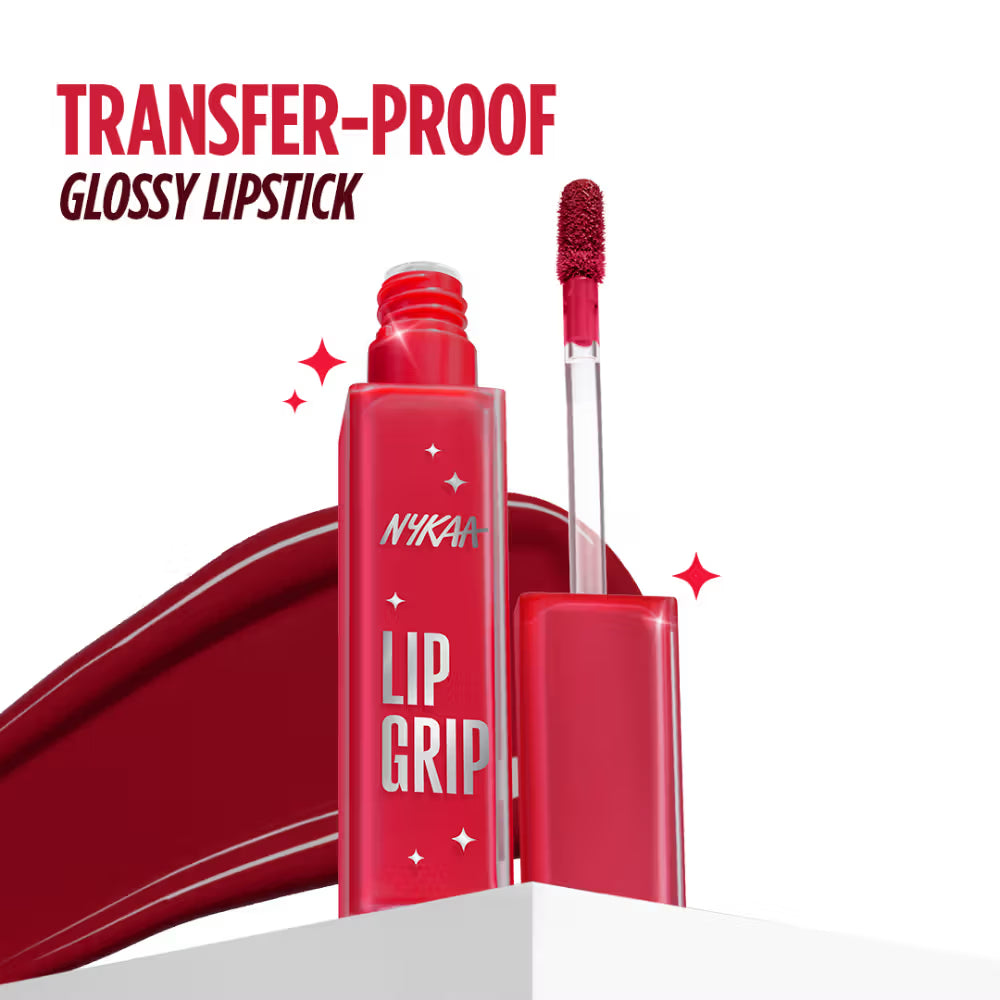 Nykaa Lip Grip No-Transfer Gloss Intense Shine Vinyl Liquid Lipstick