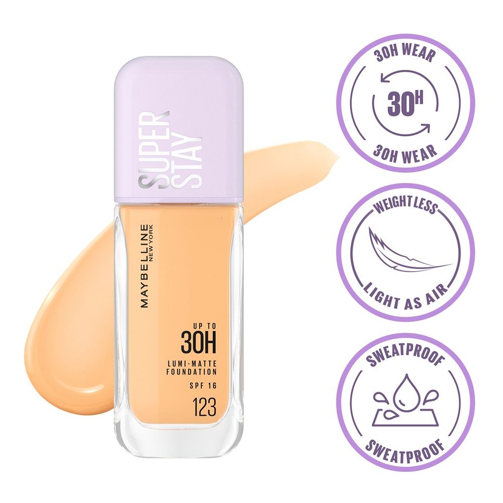 Demo Maybelline New York Super Stay Lumi-Matte Liquid Foundation - 30H Wear, Transfer Proof