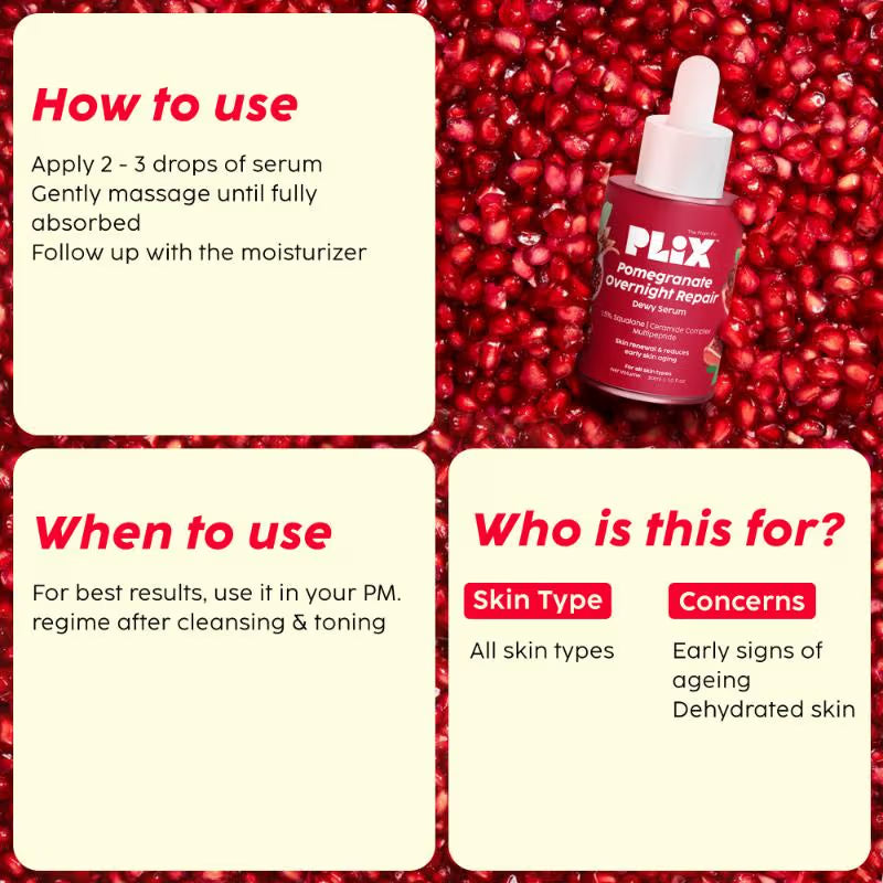 Plix Pomegranate Overnight Repair Dewy Serum