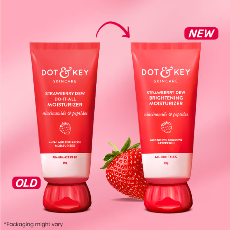 Dot & Key Strawberry Dew Brightening Moisturizer, Niacinamide & Peptides, Brightens & Smoothes Skin