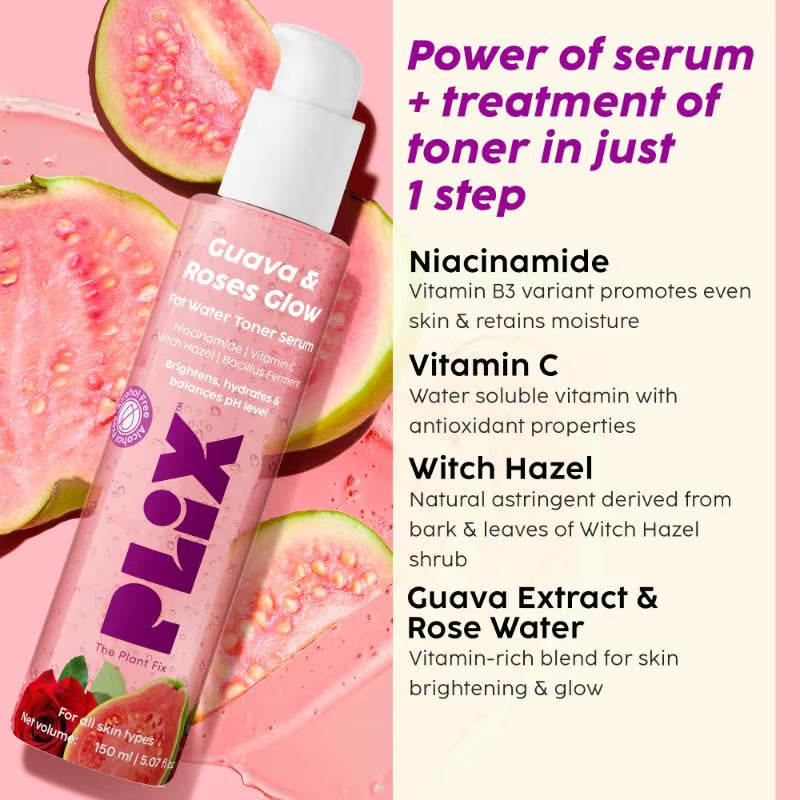 Plix Guava & Roses Glow Fat Water Toner Serum