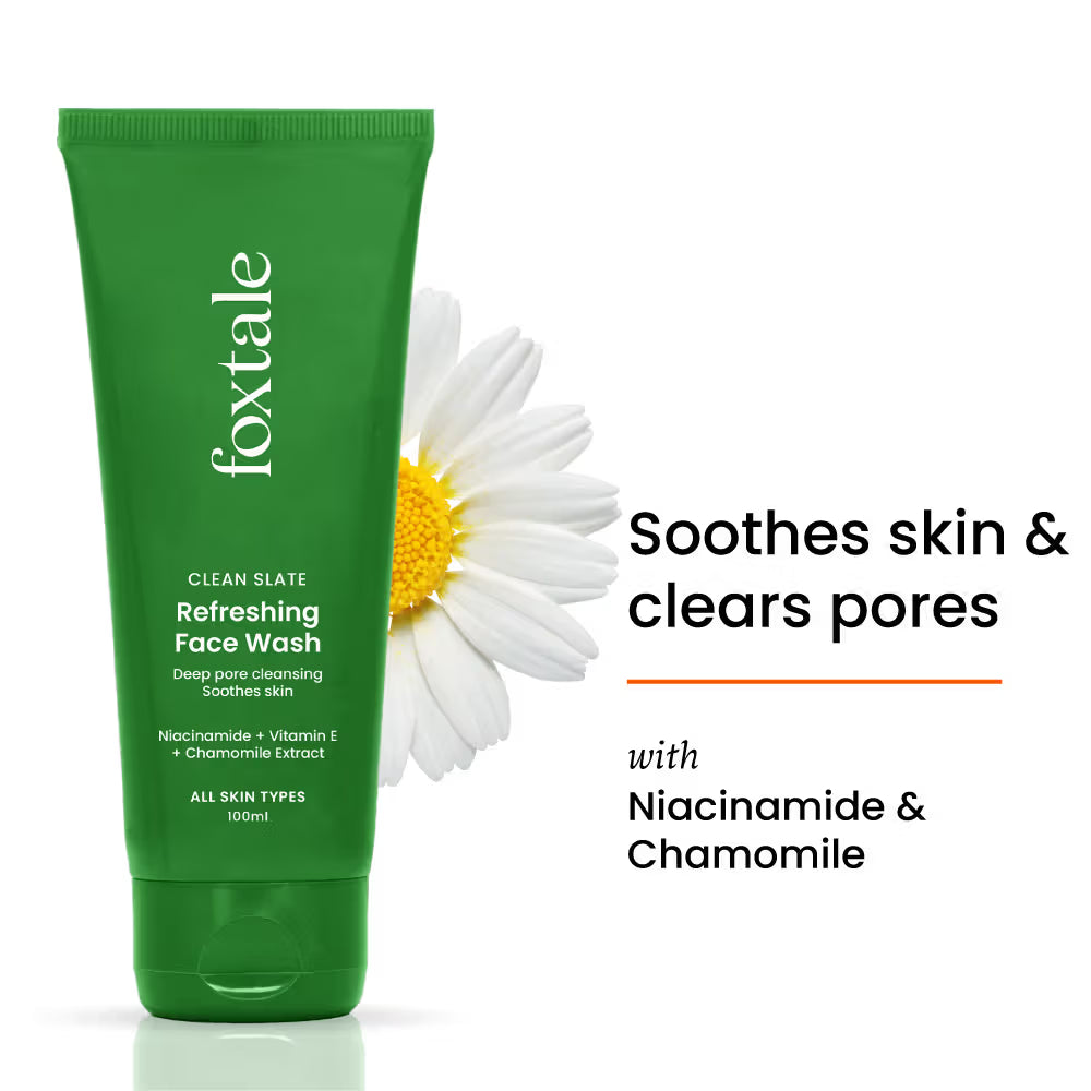 Foxtale Refreshing Face Wash with Niacinamide & Vitamin E,