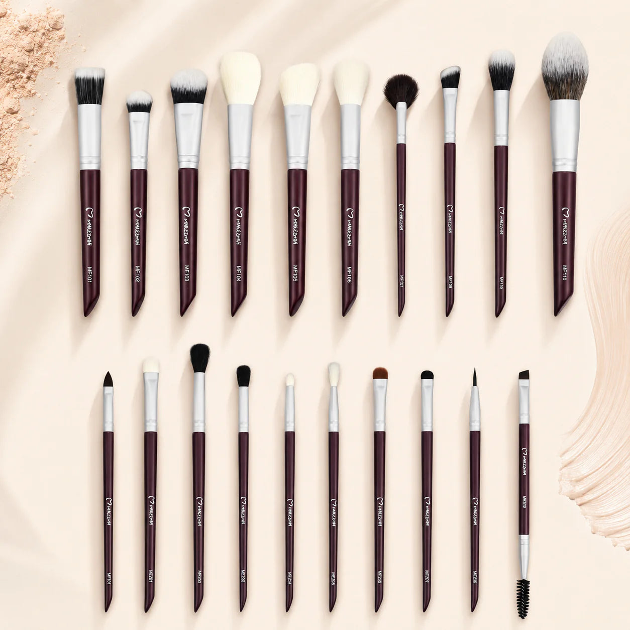 MAKEZMIA Face Edit 20 Brushes Makeup Set