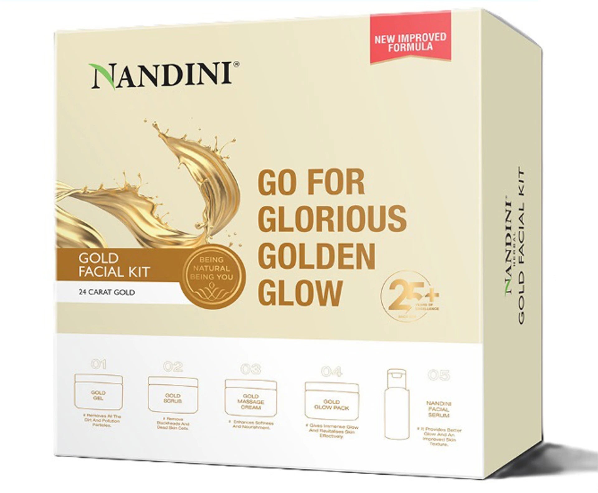 Nandini Organic Gold Facial Kit Go For Glorious Golden Glow