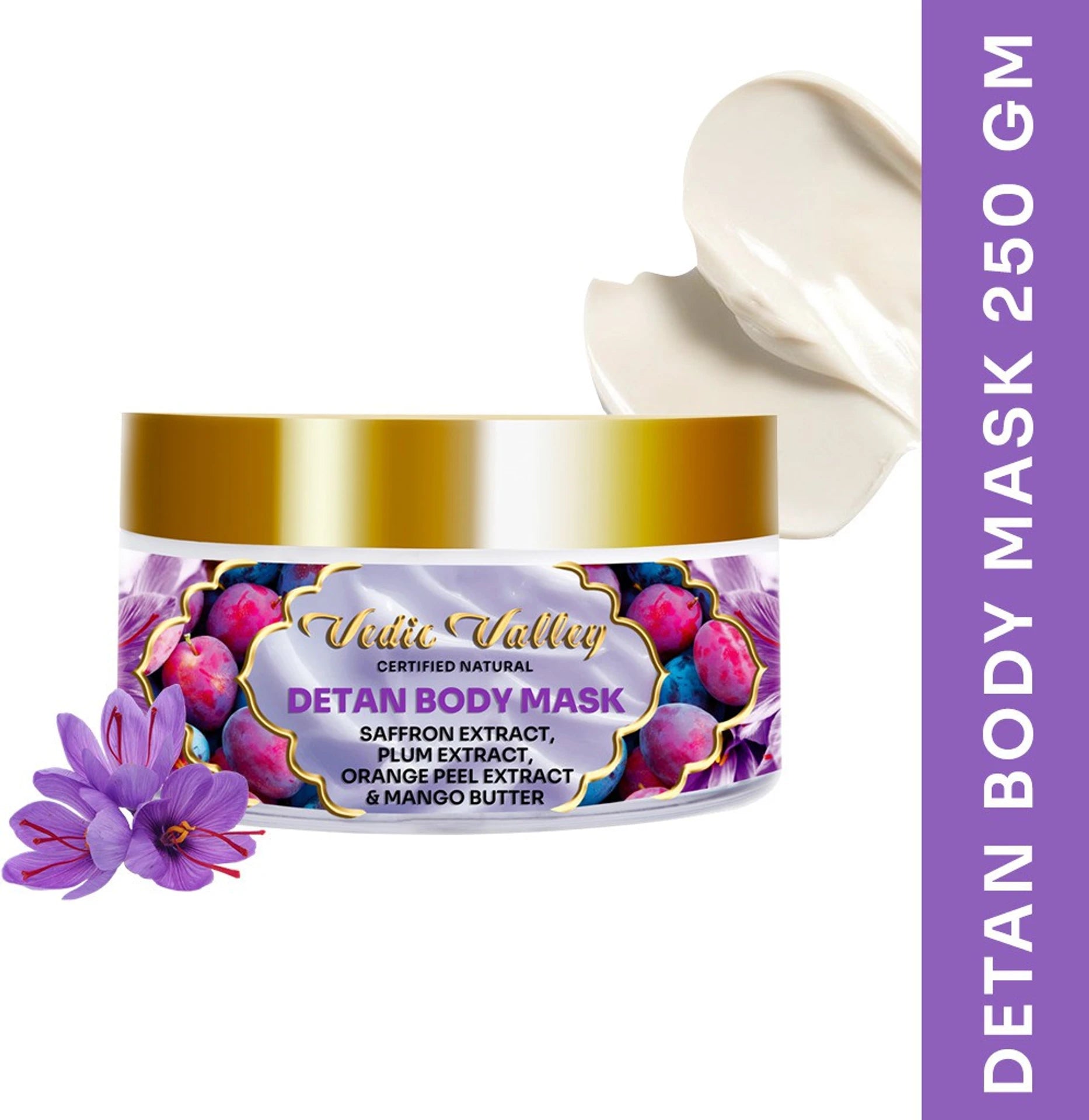 Vedic Valley Detan Body Mask Saffron Certified Natural