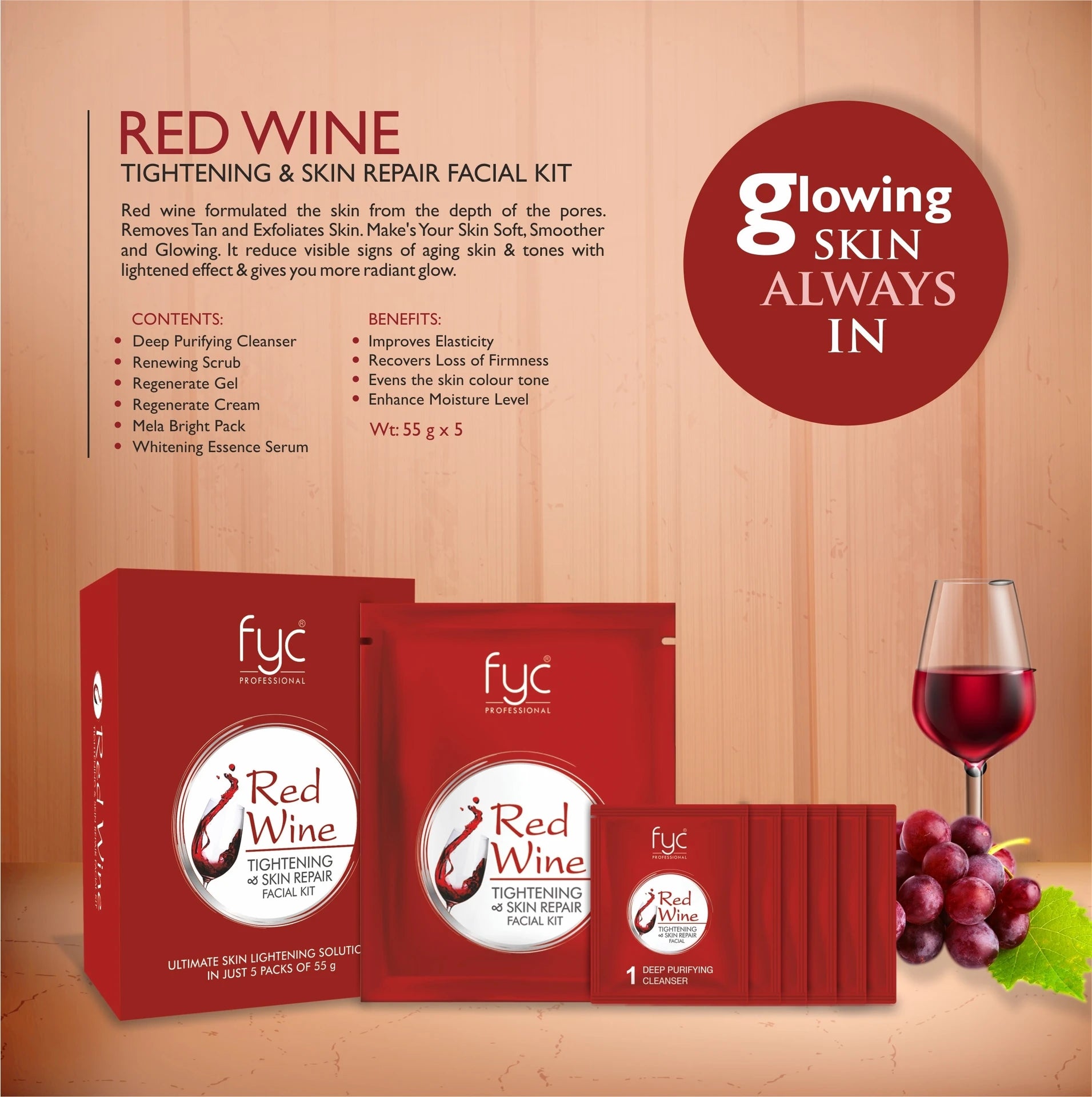 FYC PROFESSIONAL Red-Wine Facial Pouch 275 g