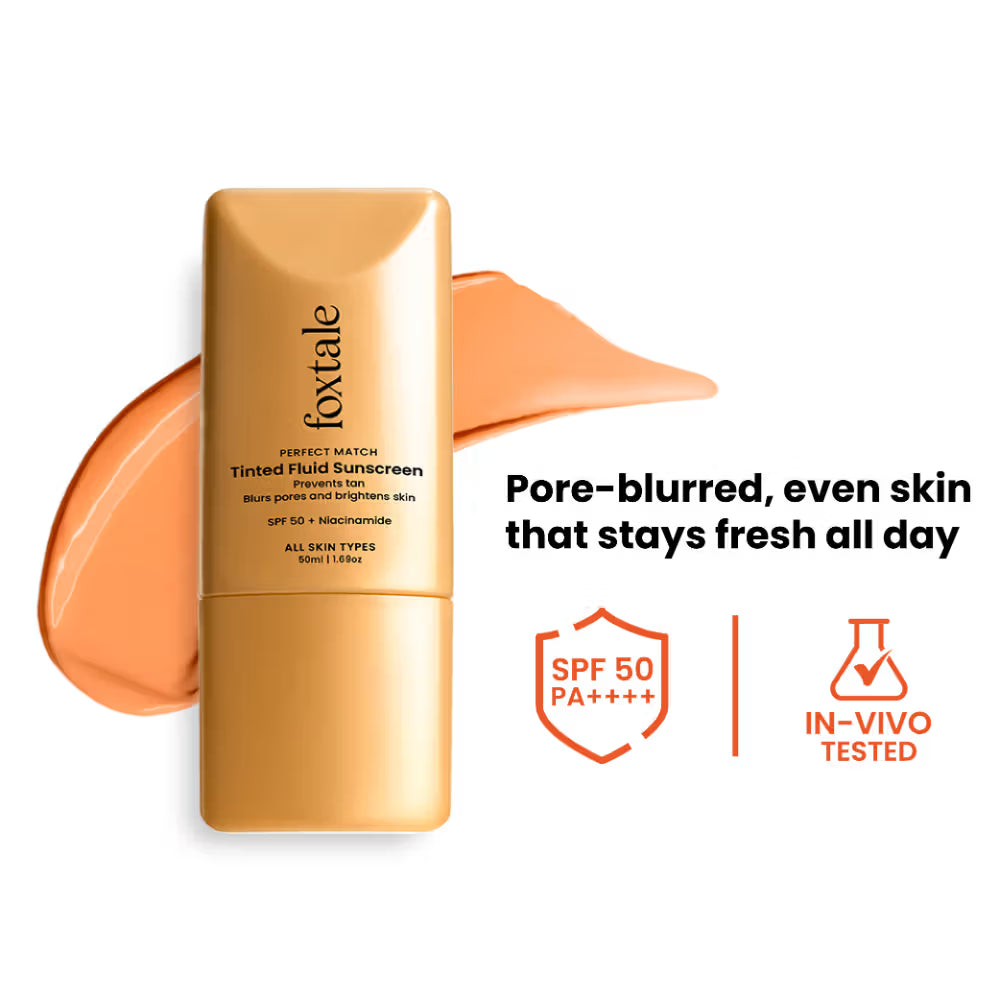 Foxtale SPF 50 PA++++ Tinted Fluid Sunscreen