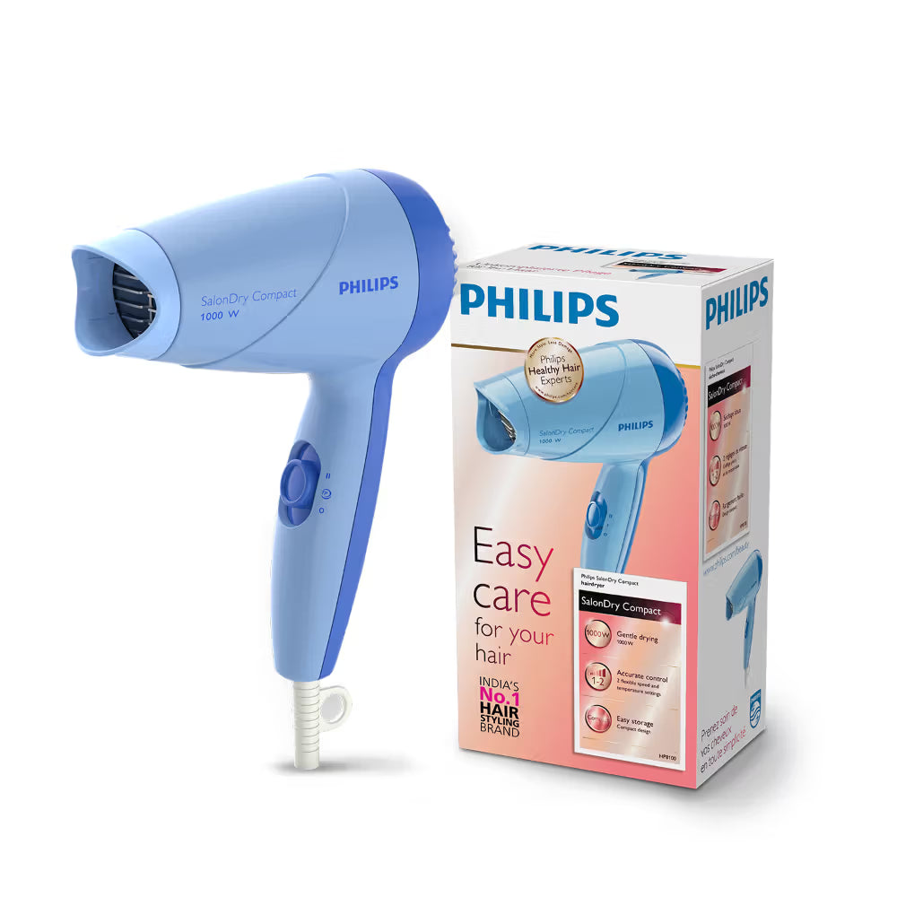 Philips 1000W Compact Hair Dryer - Blue