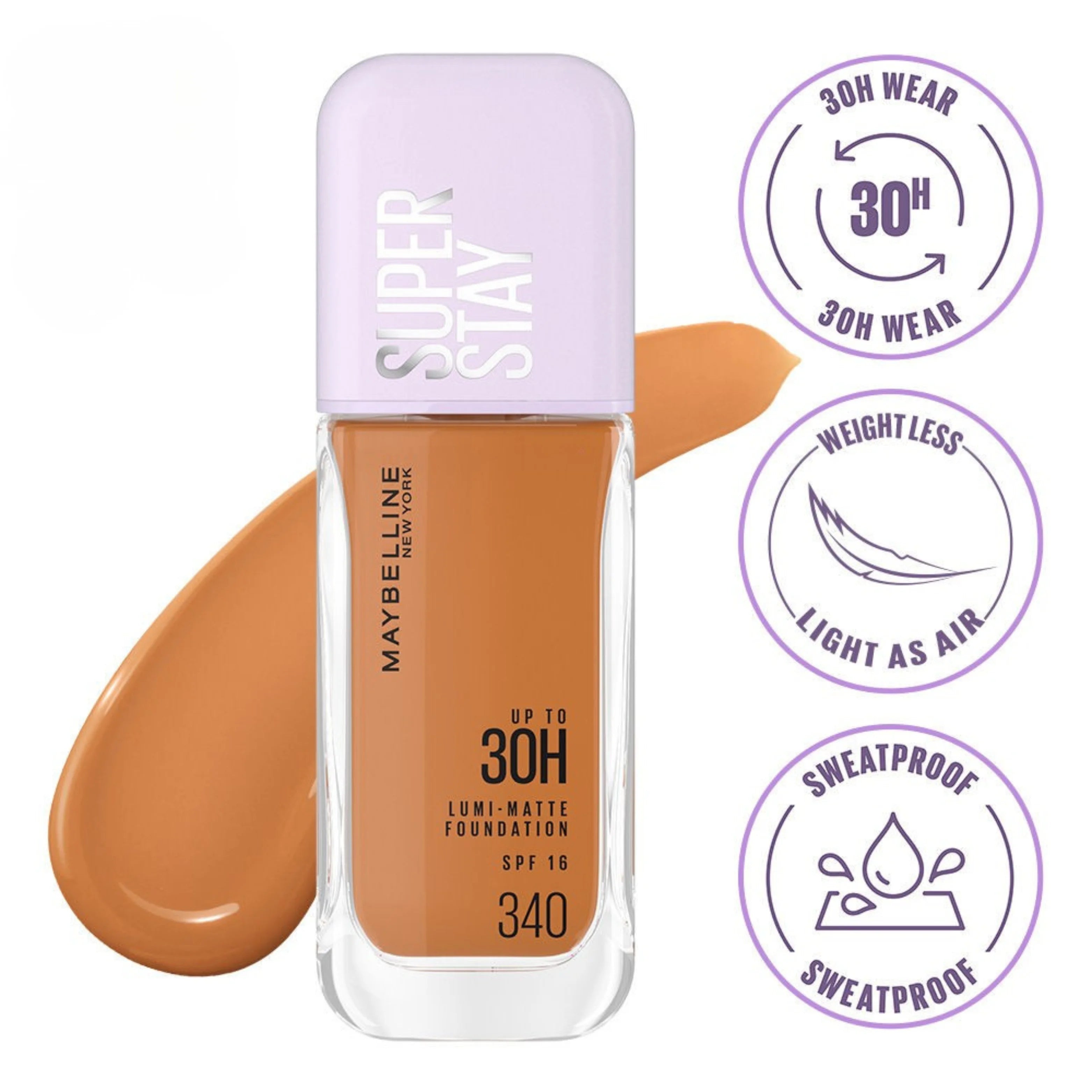 Demo Maybelline New York Super Stay Lumi-Matte Liquid Foundation - 30H Wear, Transfer Proof