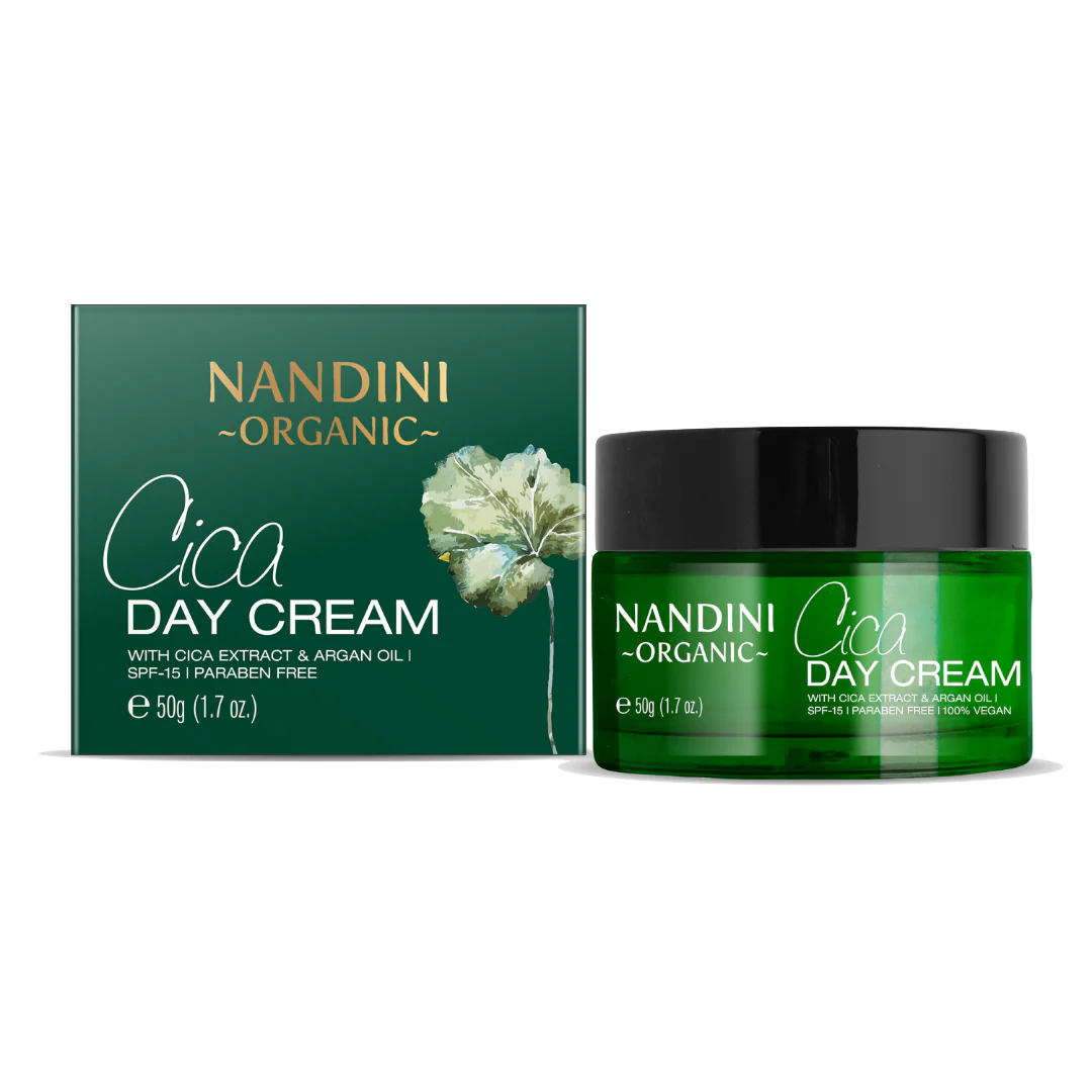 Nandini Organics Cica Day Cream with SPF 15, With Cica Extract & Argan Oil