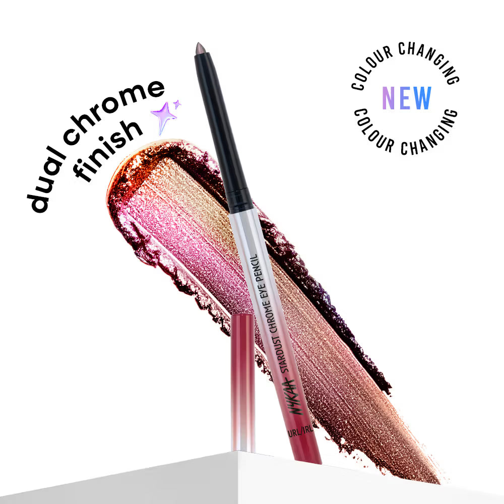 Nykaa Stardust Holographic Long Lasting Waterproof Smudgeproof Chrome Pencil Eyeliner