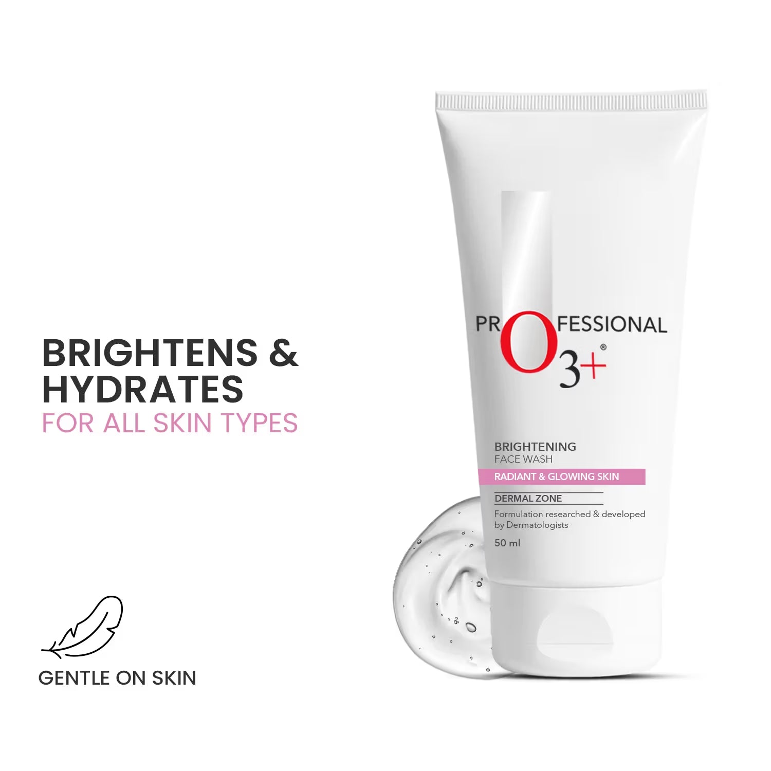 O3+ Brightening Face Wash with Cucumber & Aloe Vera Extract, All Skin Types