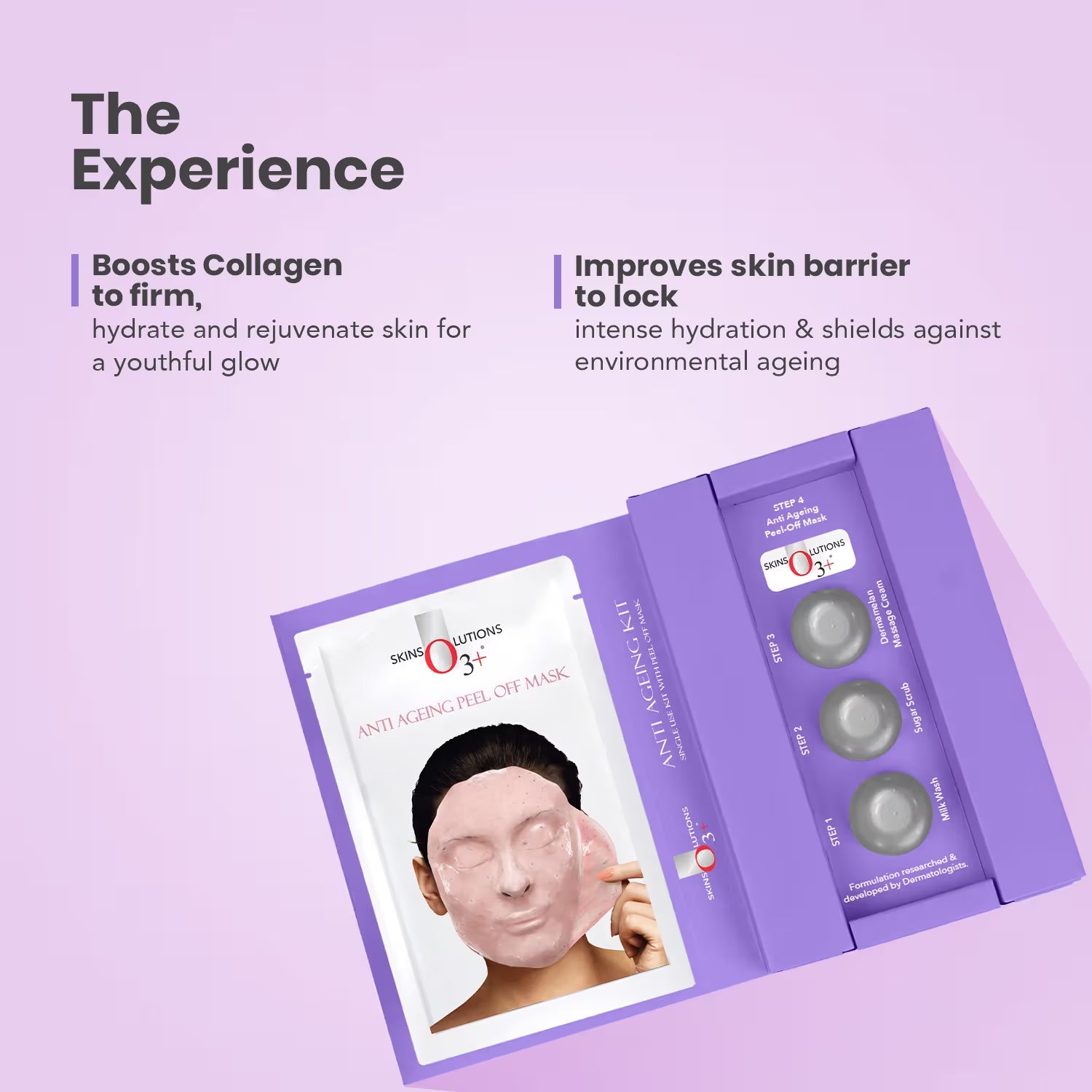 O3+ Anti Ageing Single Dose Facial Kit - Reduces Dark Spots, Fine Lines, and Wrinkles