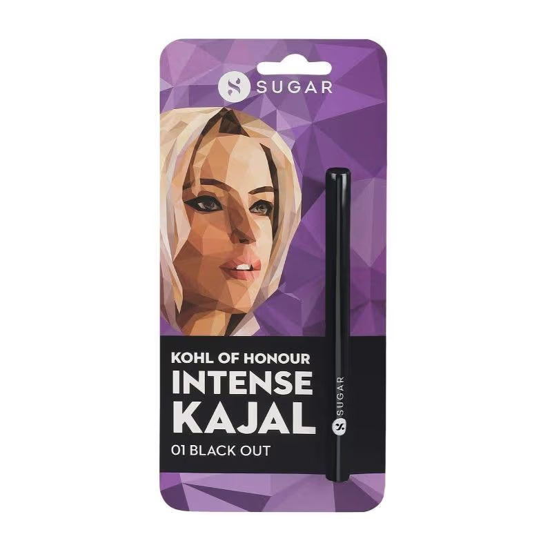 SUGAR Kohl Of Honour Intense Kajal |Upto 12 Hrs |Smudge Proof & Waterproof Kajal- 01 Black Out