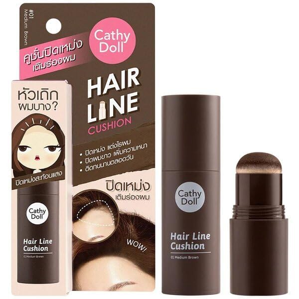 Cathy Doll Hair Line Cushion 01 – Instant Hair Root Touch-Up & Natural Hairline Filler – Waterproof, Smudge-Proof Formula for All Hair Types
