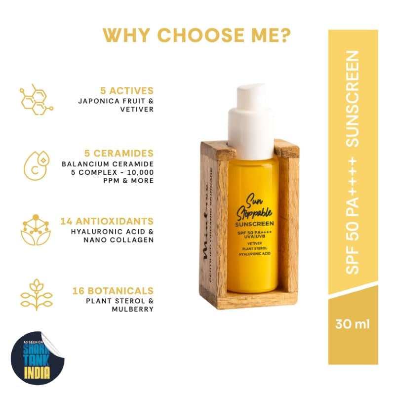 Mintree Glowy Sunscreen SPF50 PA++++ for Men & Women, UVA/UVB Protection