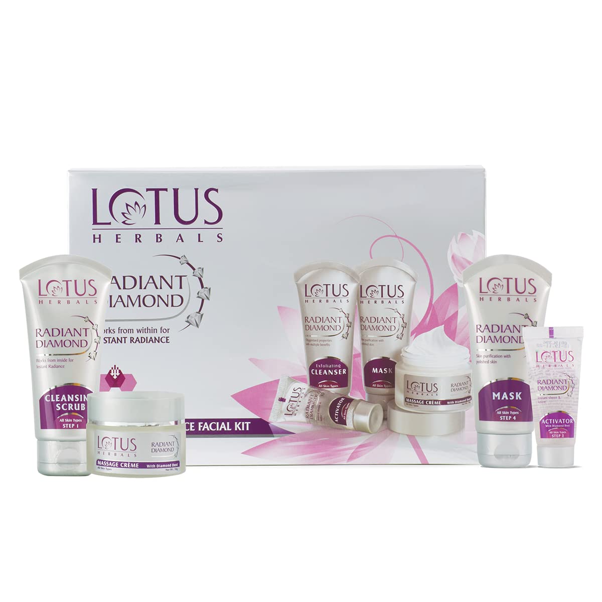Lotus Herbals Radiant Diamond Cellular Radiance Facial Kit With Diamond Dust & Cinnamon