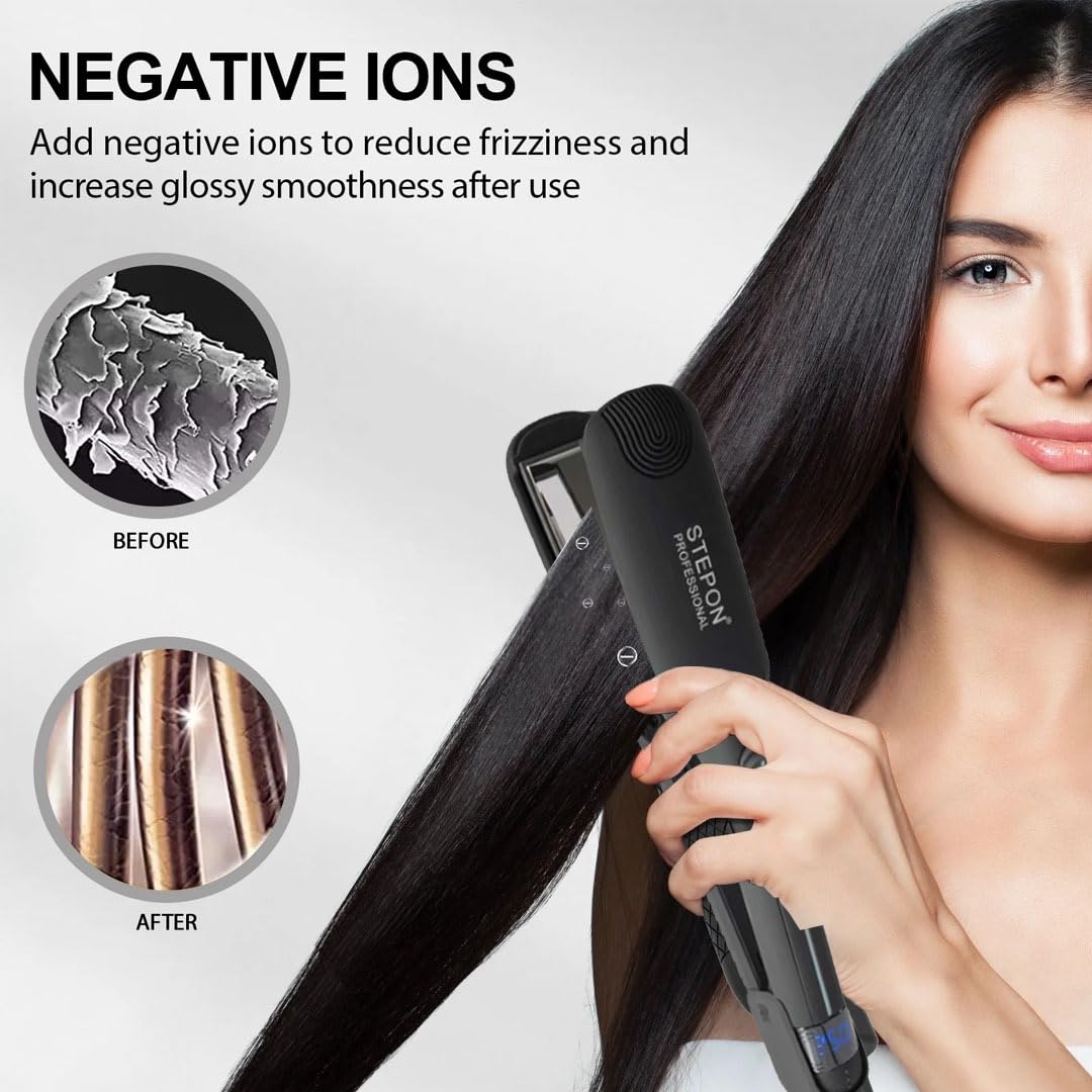 STEPON - Professional Hair Straightener Ultra Series 3 || Professional Flat Iron for Silky Smooth Hair || Fast Heating Technology || Ergonomic Design