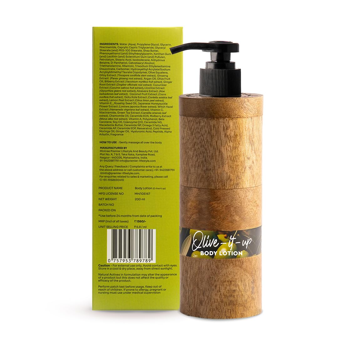 Mintree Olive Body Lotion, 48-Hour Hydration
