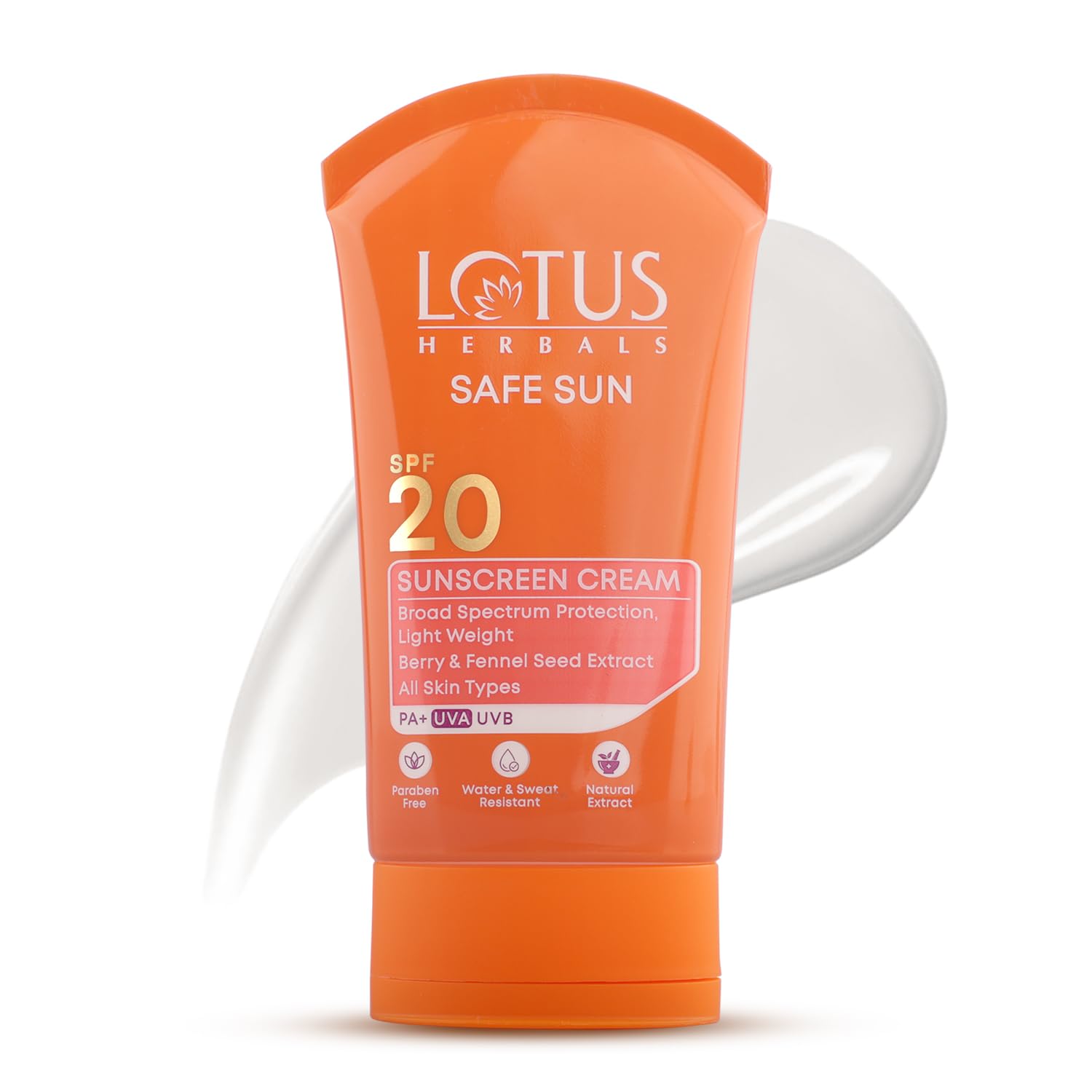 Lotus Herbals Safe Sun Sunscreen Cream SPF 20 | Broad Spectrum UVA/UVB Protection | Lightweight & Non-Greasy | For All Skin Types