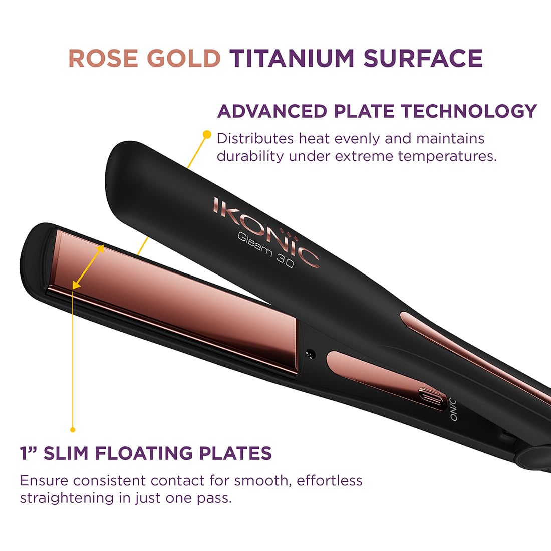 Ikonic Professional Gleam 3.0 Hair Straightener For Women