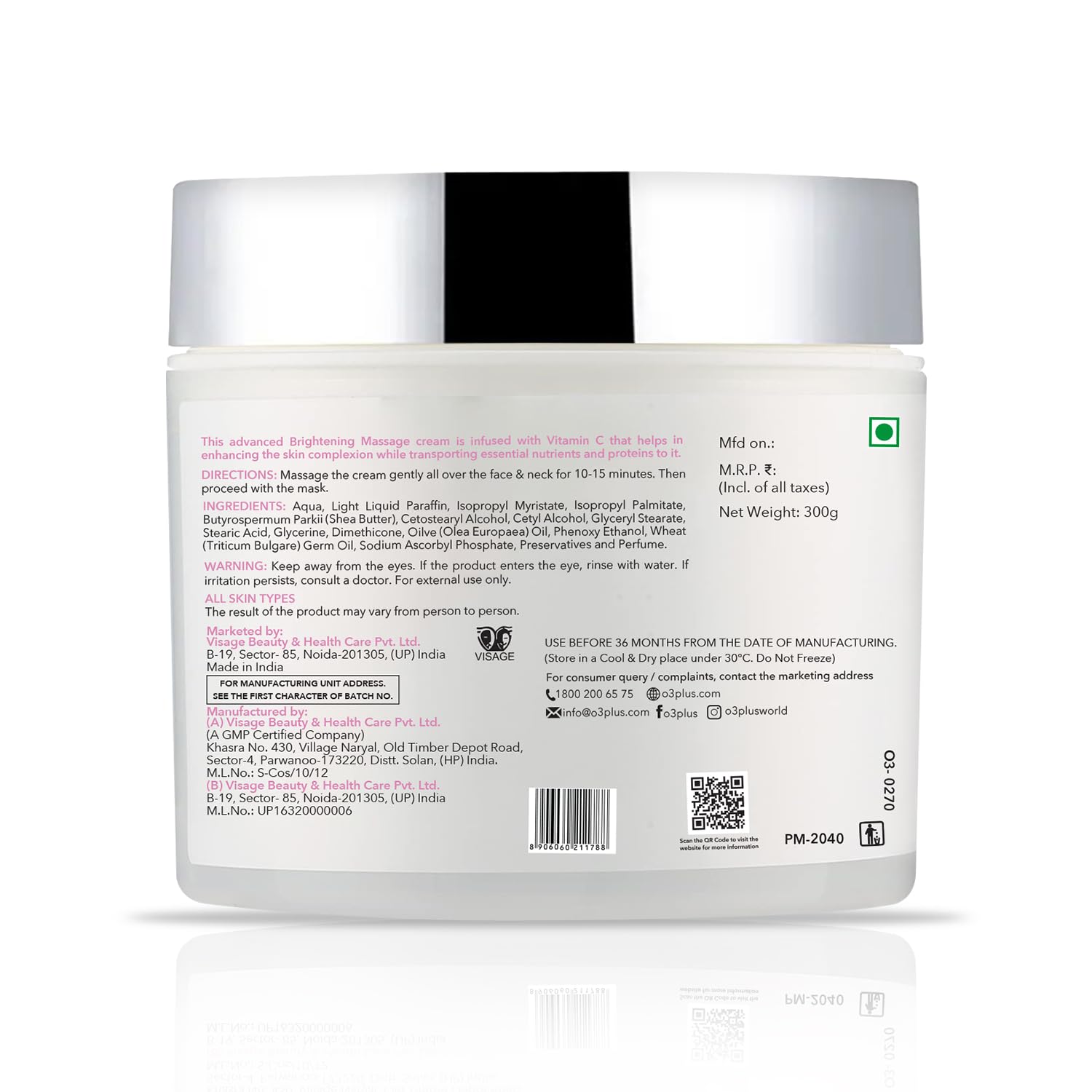O3+ Skin Care Brightening Massage Cream,