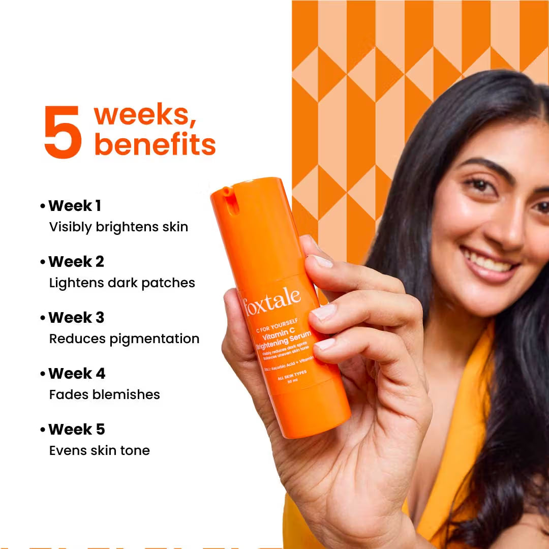 Foxtale 15% Vitamin C Face Serum for Glowing Skin, Pigmentation