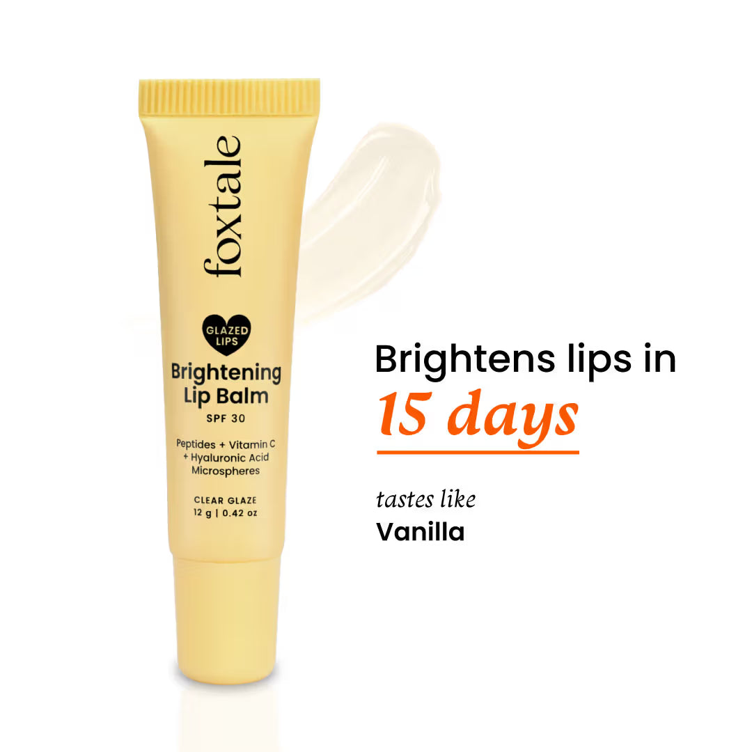 Foxtale Brightening Lip Balm with Peptides, Vitamin C & Hyaluronic Acid for Dry Lips
