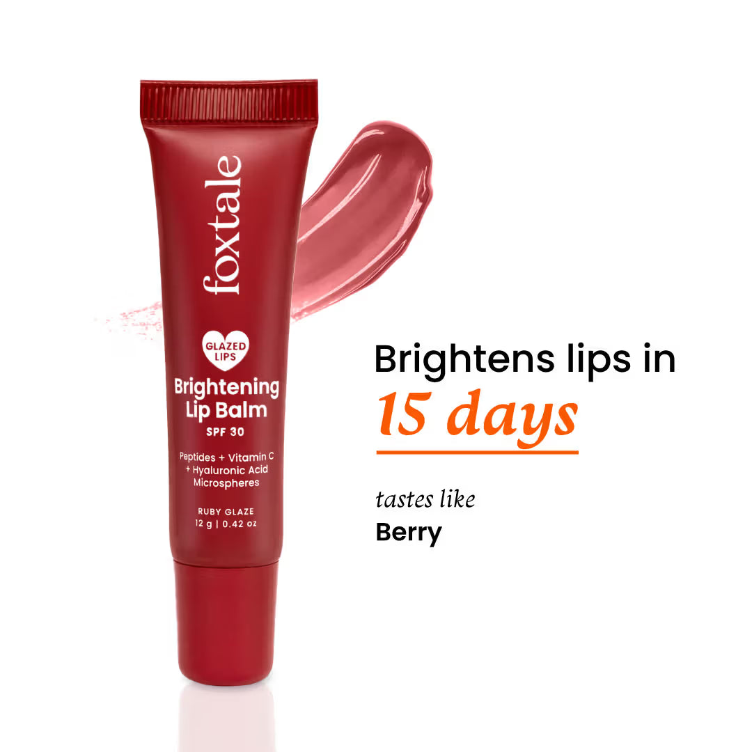 Foxtale Brightening Lip Balm with Peptides, Vitamin C & Hyaluronic Acid for Dry Lips