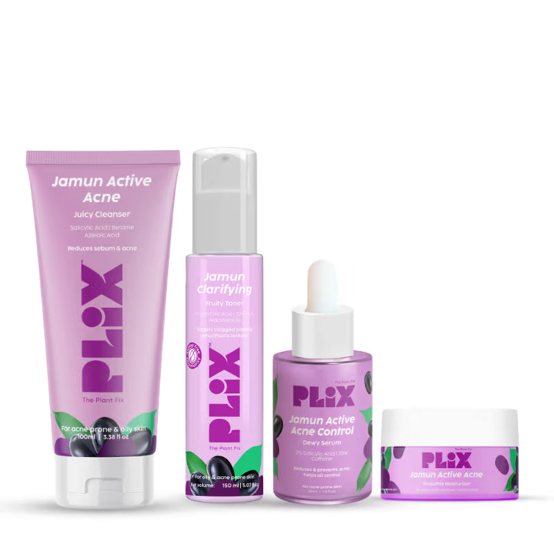 Plix Jamun Active Acne Regime With Cleanser & Toner To Unclog Pores & Reduce Acne