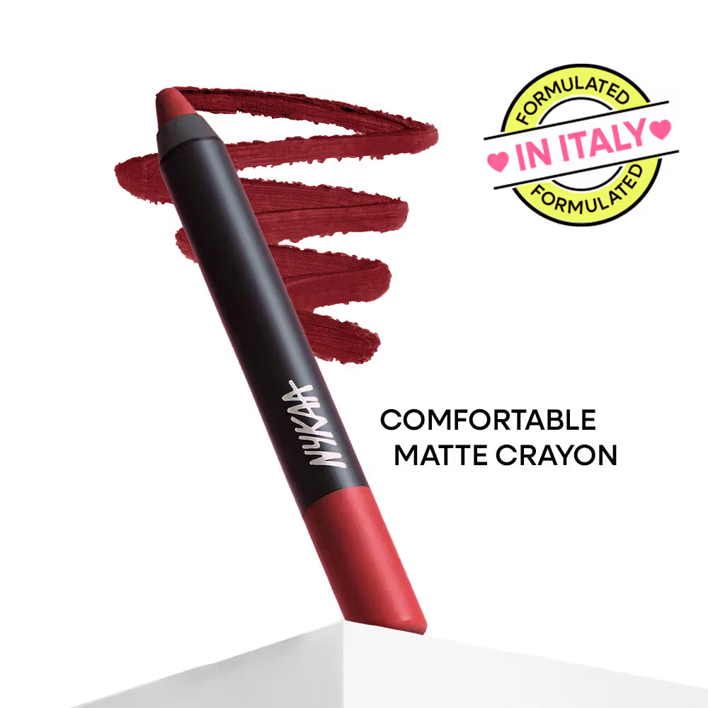 Nykaa Matte-illicious Transferproof Lip Crayon Lipstick
