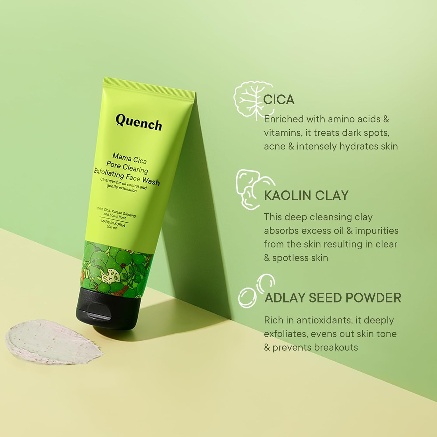 Quench Pore Clearing Exfoliating Face Wash | Korean Face Wash