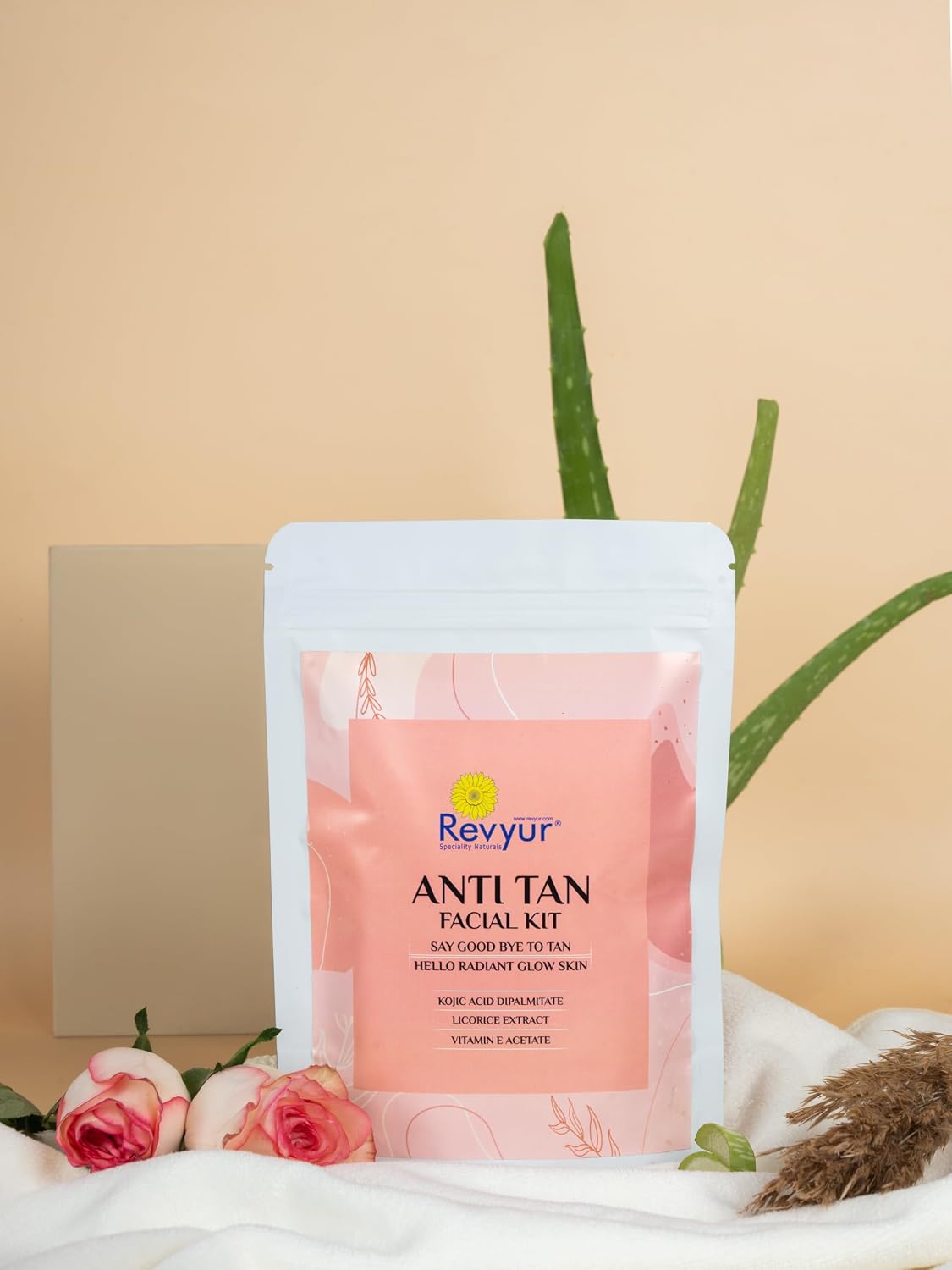 Revyur Anti Tan Facial Kit with 5 Products, Whitening Mud Mask, Massage Cream, Cleansing Cream, Polishing Scrub, De-tan Gel