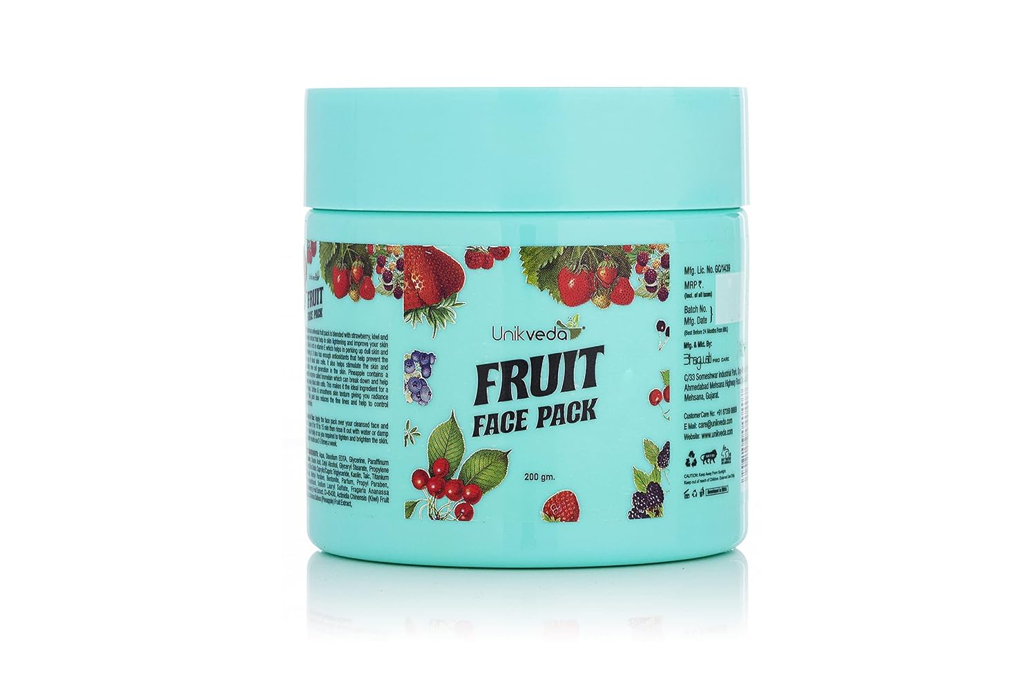 Unik Veda Fruit Face Pack for Skin Lightening, Soften and Smoothens Skin Texture for Men and Women 200gm