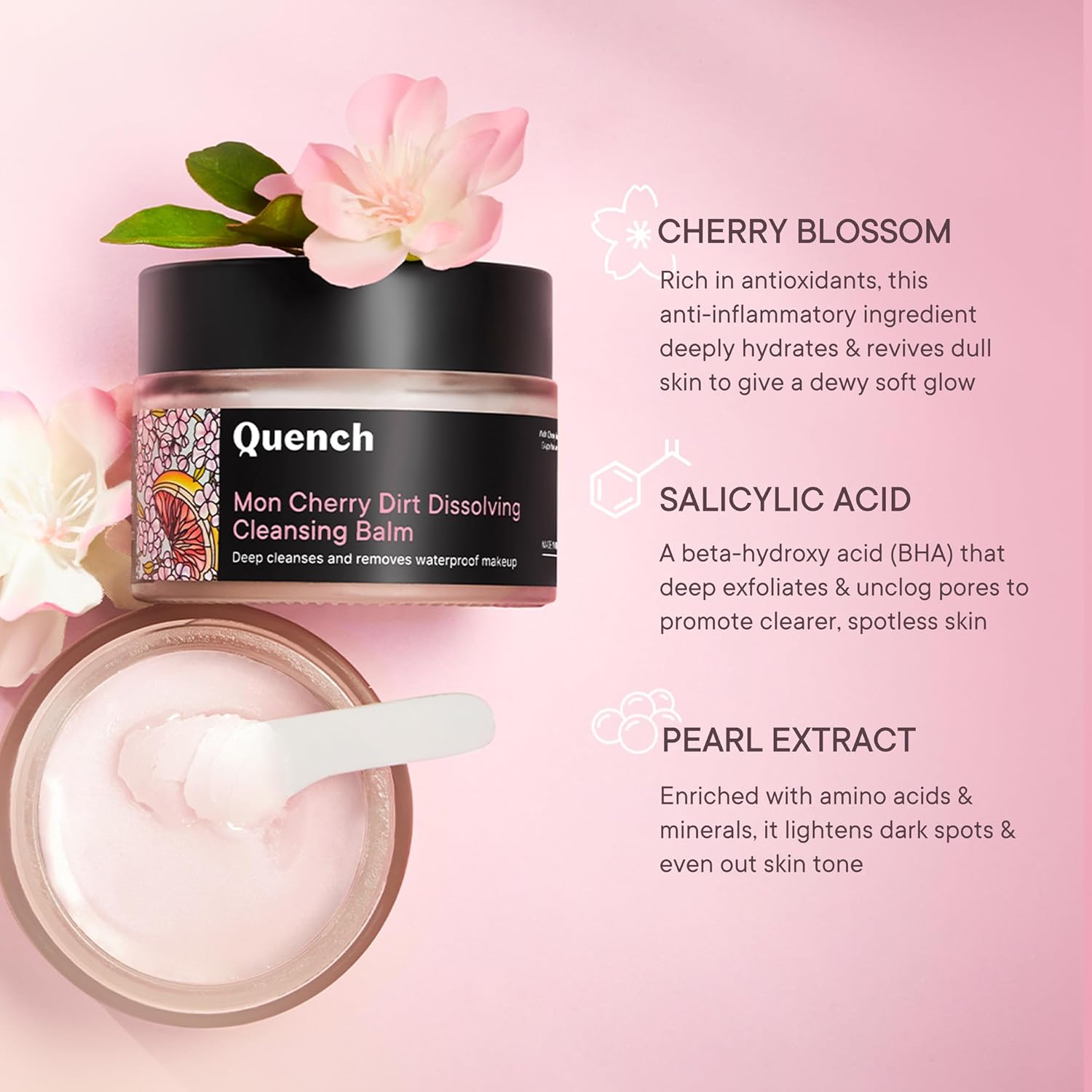 Quench Mon Cherry Dirt Dissolving Cleansing Balm