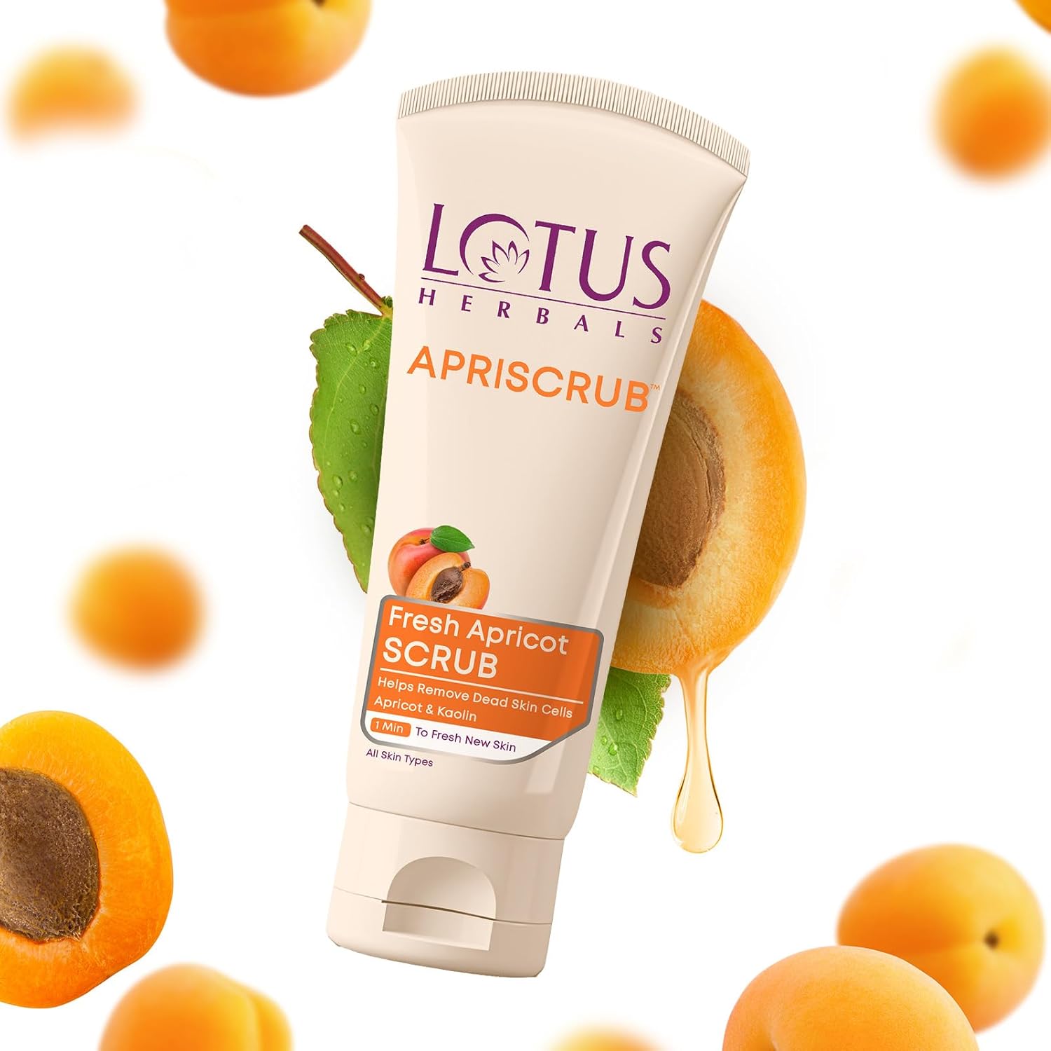 Lotus Herbals Apriscrub Fresh Apricot Scrub | Natural Exfoliating Face Scrub | Chemical Free | For All Skin Types