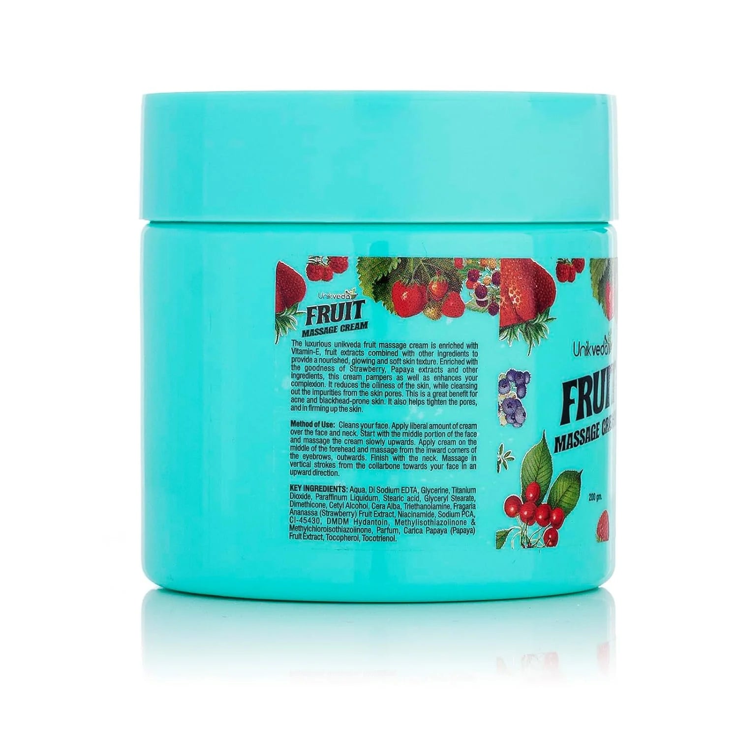 Unikveda Fruit Massage Cream | Nourishment & Skin Softness | Vitamin-E Enriched Fruit Formula | 200gms