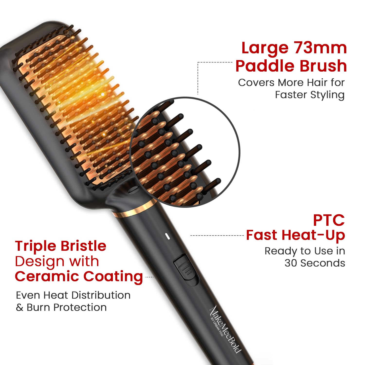 Makemeebold Hair Straightener for Women | Frizz Free Hair