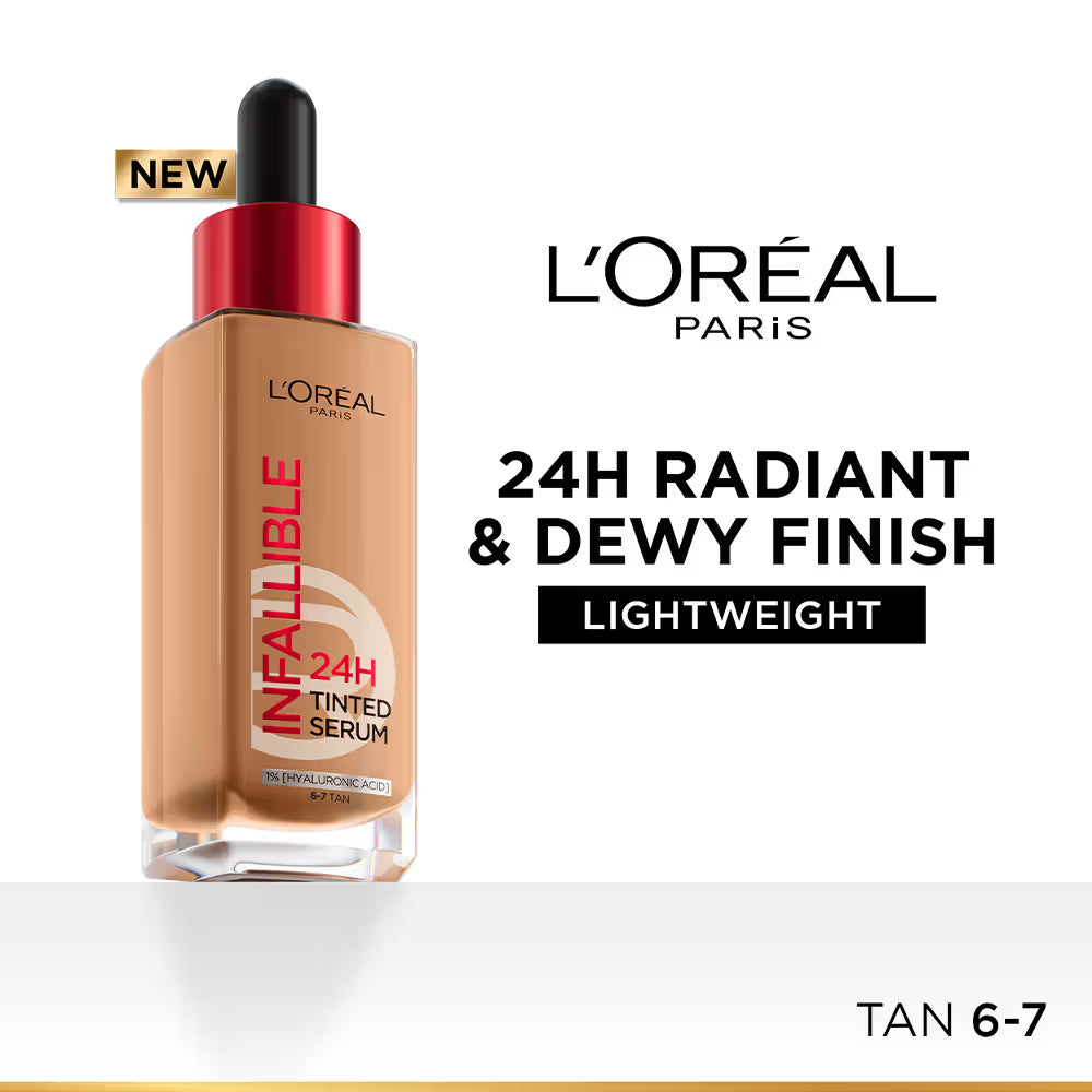 L’Oreal Paris Infallible 24H Tinted Serum Foundation, Lightweight, Dewy & Radiant