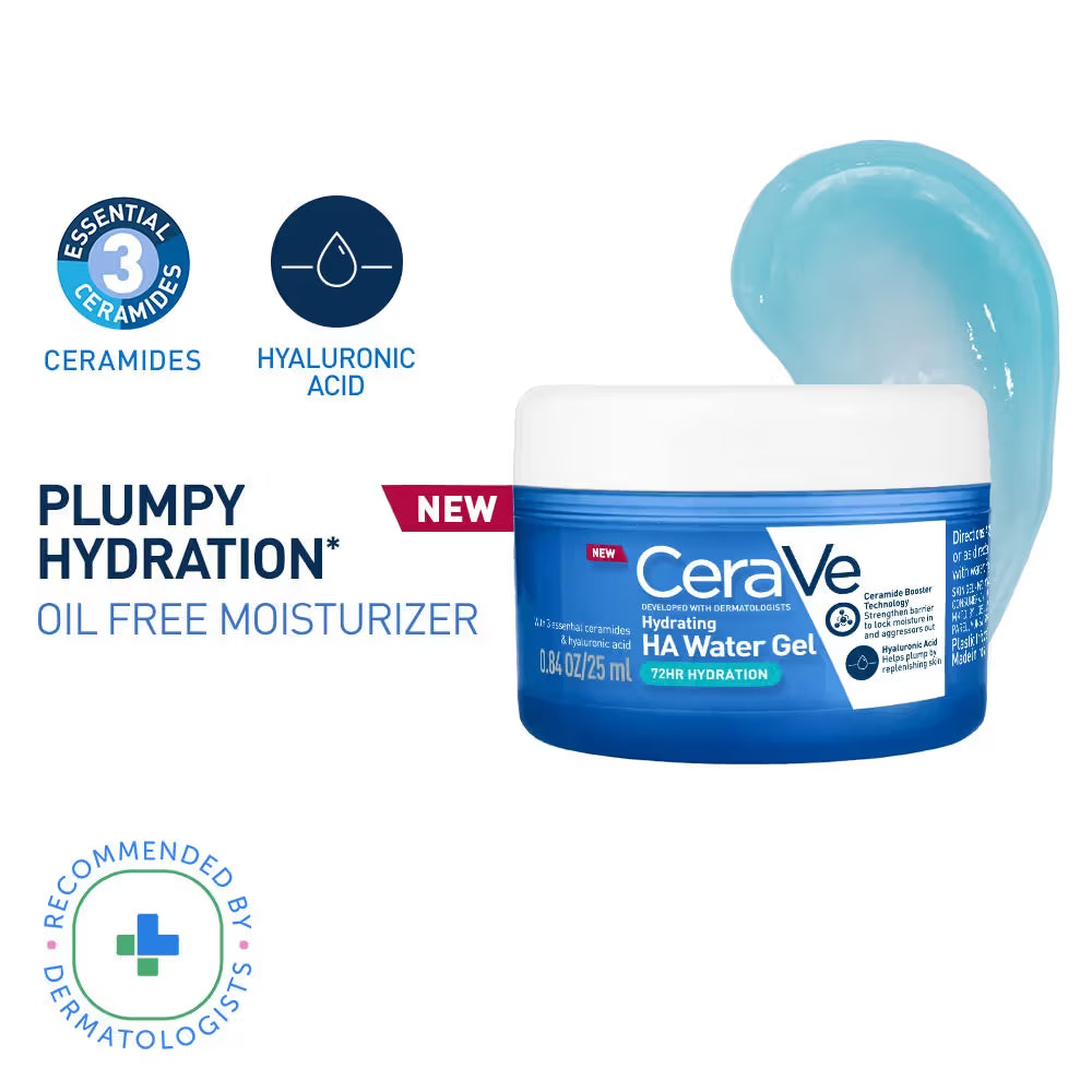 CeraVe HA Water Gel Oil-Free Face Moisturizer with Hyaluronic Acid & Ceramides for Plumpy Hydration
