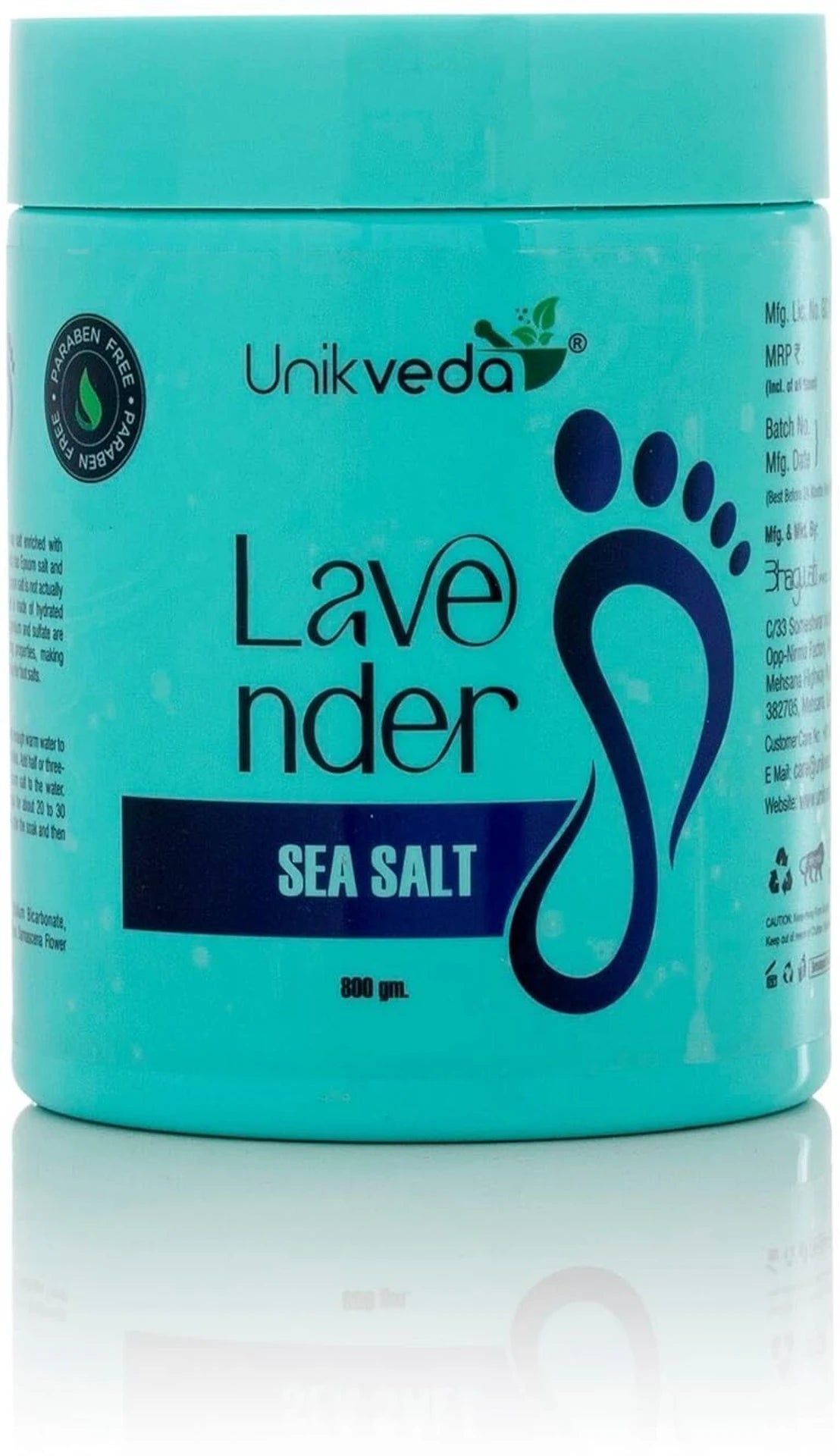 UNIKVEDA Lavender Mani-Pedi Sea Salt Skin Nourishment Relaxing Foot Massage Pain Relief 200g