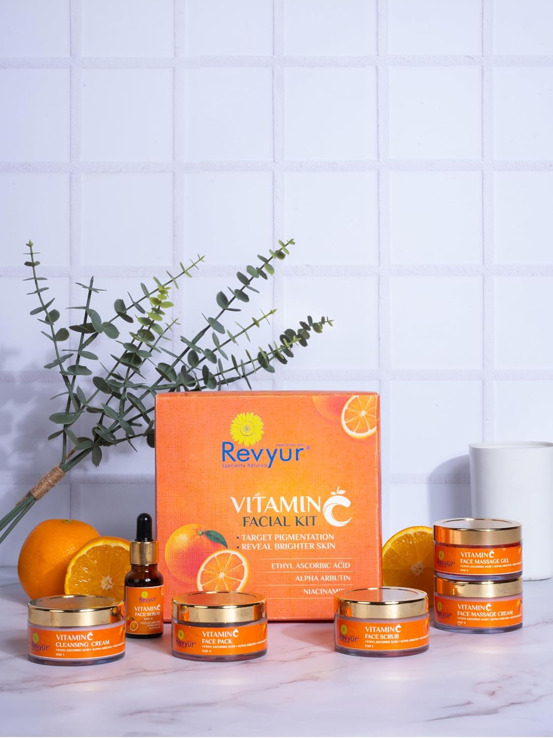 Revyur Vitamin C Facial Kit, Brightening & Anti-Pigmentation