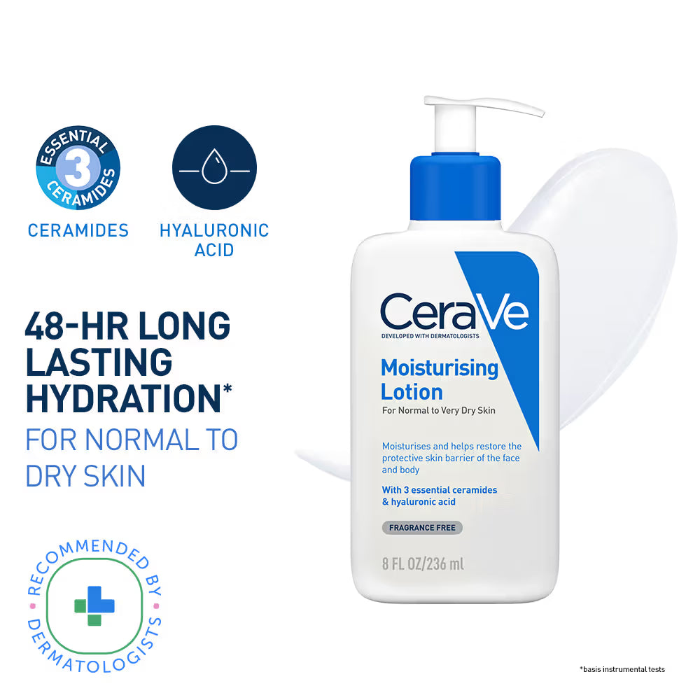 CeraVe Moisturizing Lotion for Normal to Dry Skin with Ceramides & Hyaluronic Acid