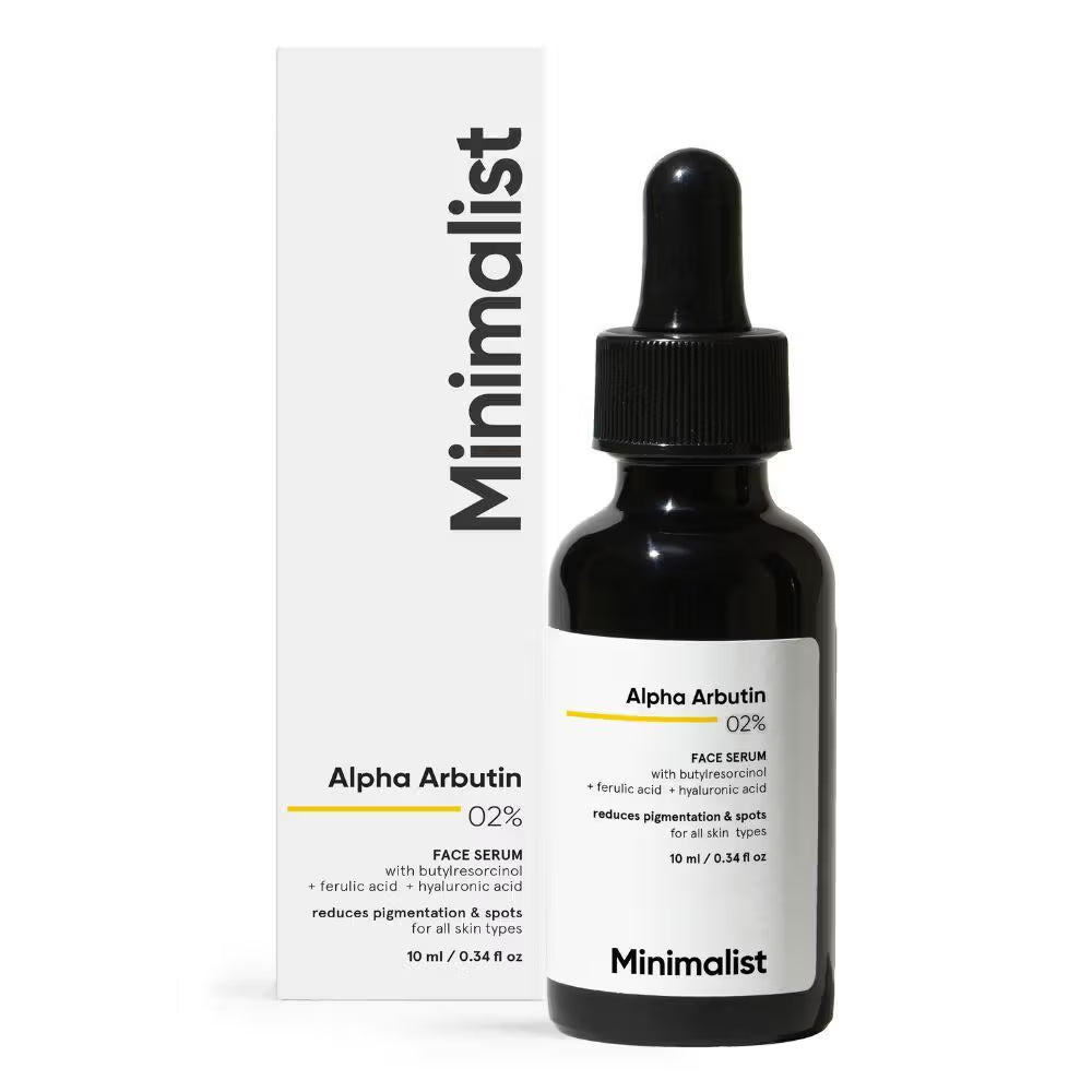 Minimalist 2% Alpha Arbutin Face Serum With Butylresorcinol & Ferulic Acid For Hyperpigmentation