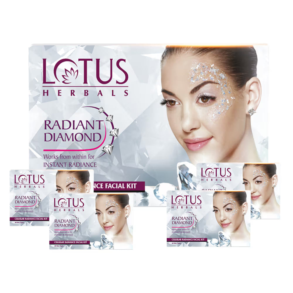 Lotus Herbals Radiant Diamond Cellular Radiance Facial Kit With Diamond Dust & Cinnamon