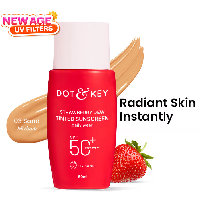 Dot & Key Strawberry Dew Tinted Sunscreen In-Vivo Tested SPF 50+ PA++++ for Daily Wear -01 Porcelain