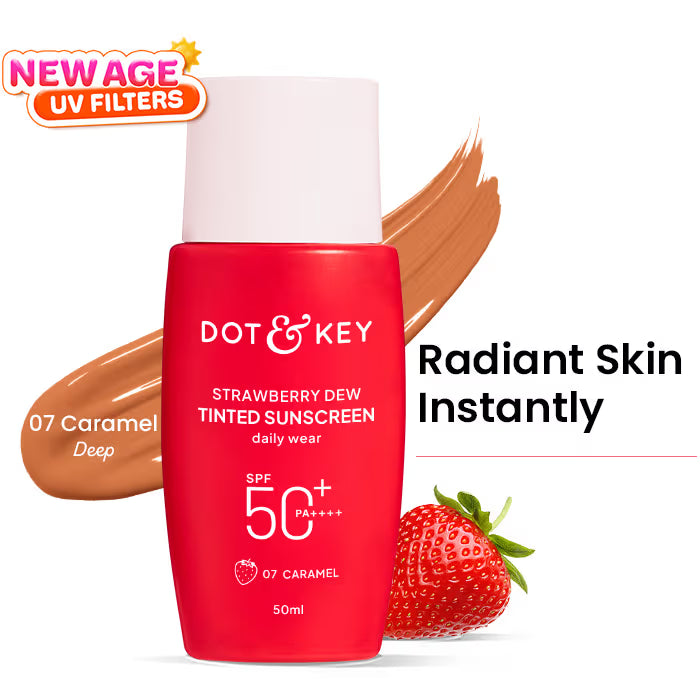 Dot & Key Strawberry Dew Tinted Sunscreen In-Vivo Tested SPF 50+ PA++++ for Daily Wear -01 Porcelain