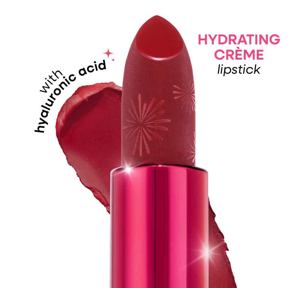 Nykaa Ultra Silk Hydrating Satin Serum Creme Glitter Lipstick with Hyaluronic Acid